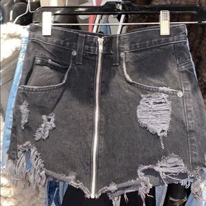LF black jean skirt